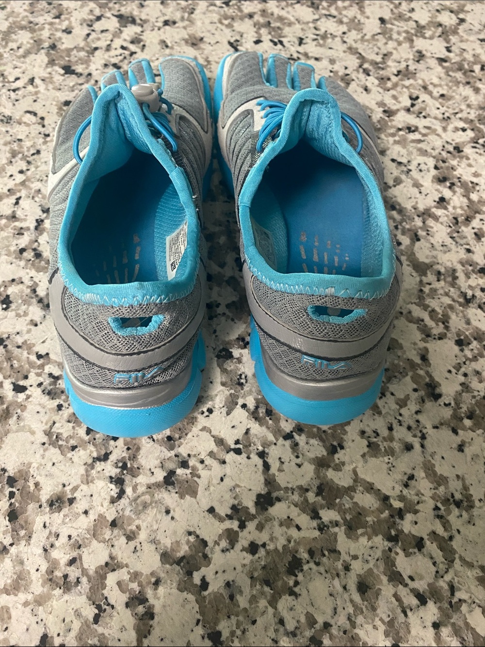 Fila Gray and Teal Five-Toe Athletic Shoes - Picture 3 of 7